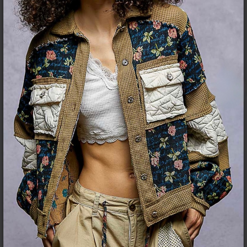 POL jacquard and Thermal Jacket -Indigo Moss
